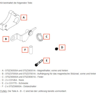 L85 Aufhängung Stützräder vorne u. hinten Upgrade Kit 085D000008